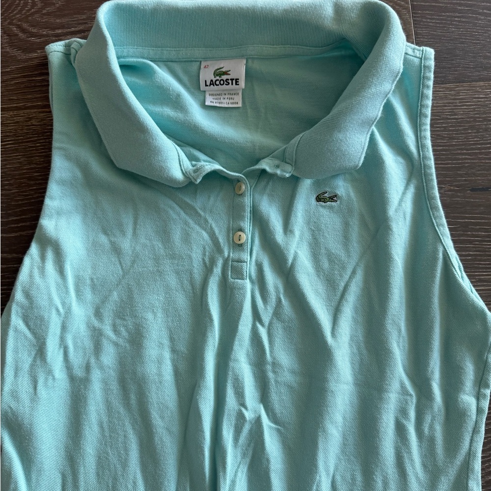 Lacoste Women Light Blue Teal Polo Shirt